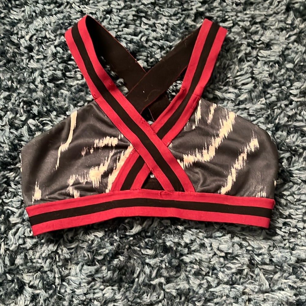 red and black sports bra